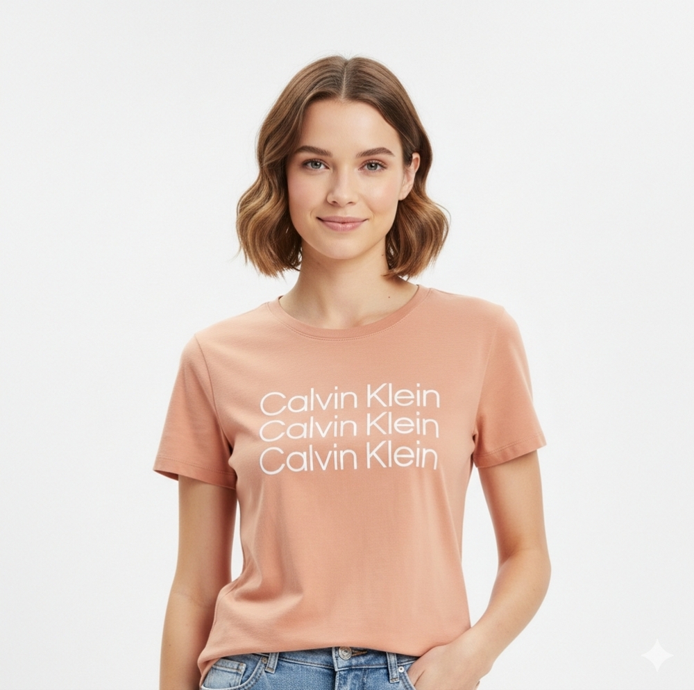 Calvin Klein Triple Logo Short Sleeve Tee, Medium